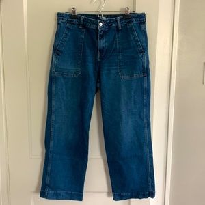 Old navy, high rise, utility straight leg jeans. Size 14